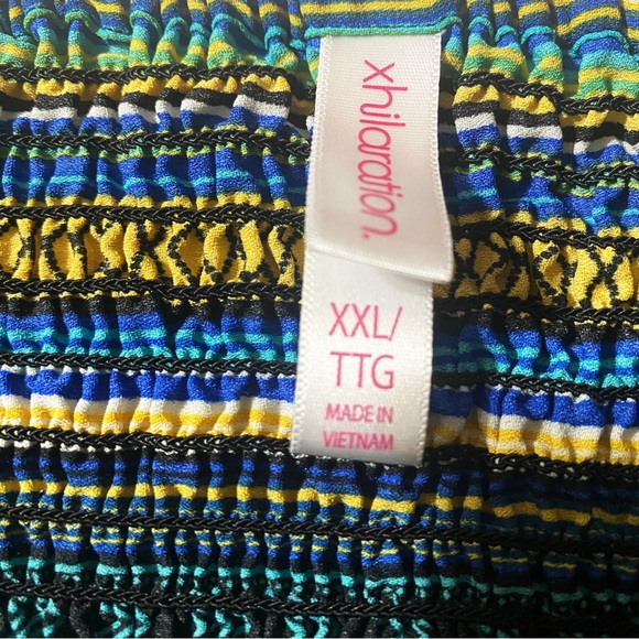 XHILARATION Multicolored Horizontal Stripe Spaghetti Strap Dress Size XXL - Picture 5 of 7